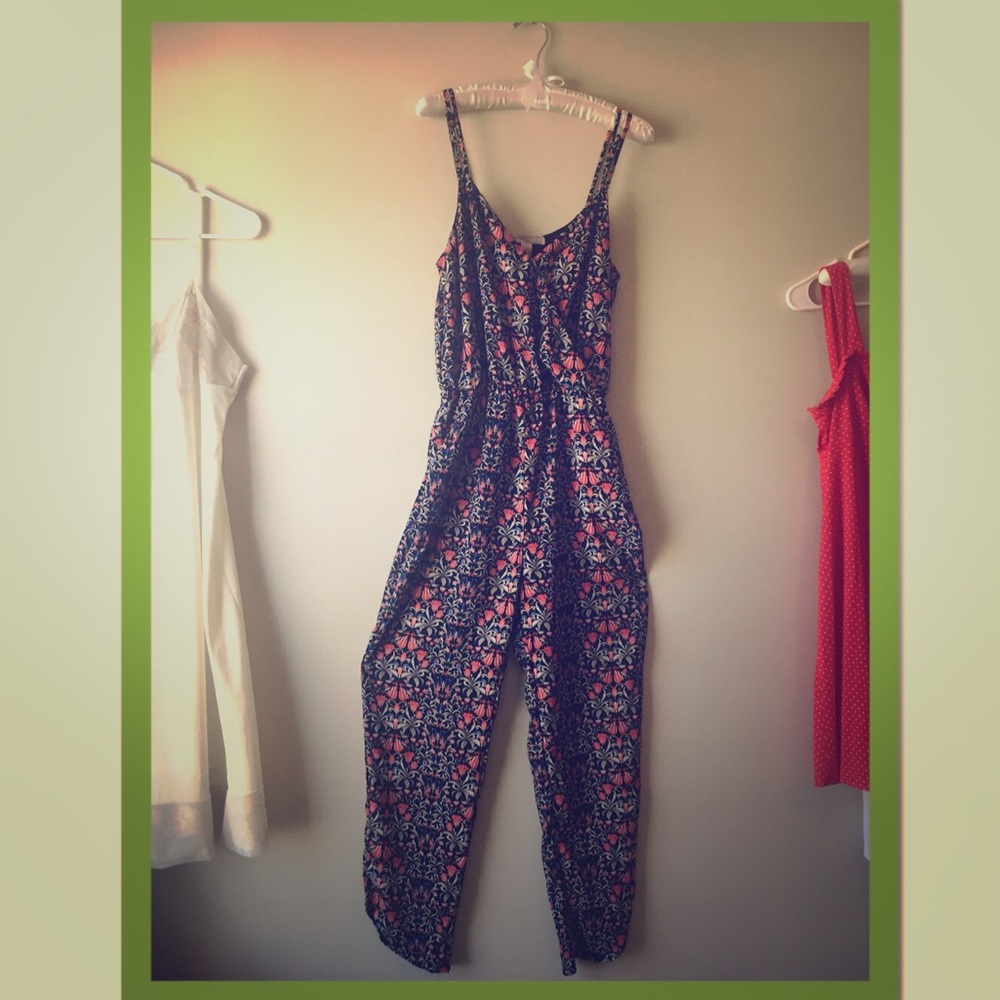 Forever21 floral jumpsuit